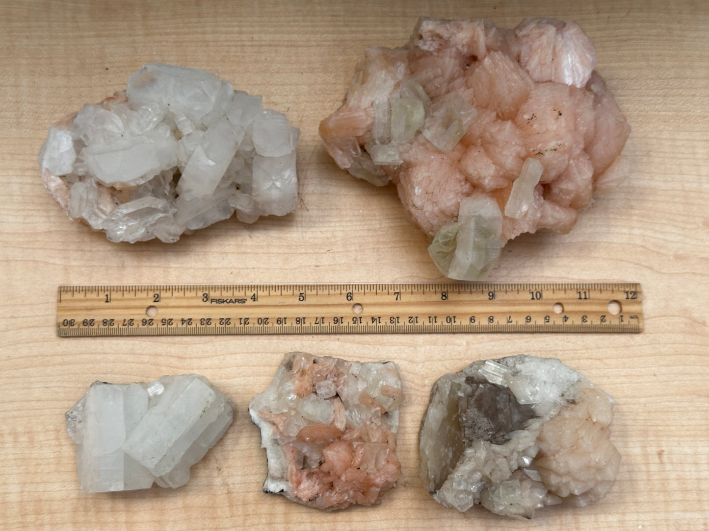 Large Apophyllite & Stilbite Crystal Cluster 3-8", Natural Apophyllite Cluster with Inclusions (1.5 oz - 4 lb)