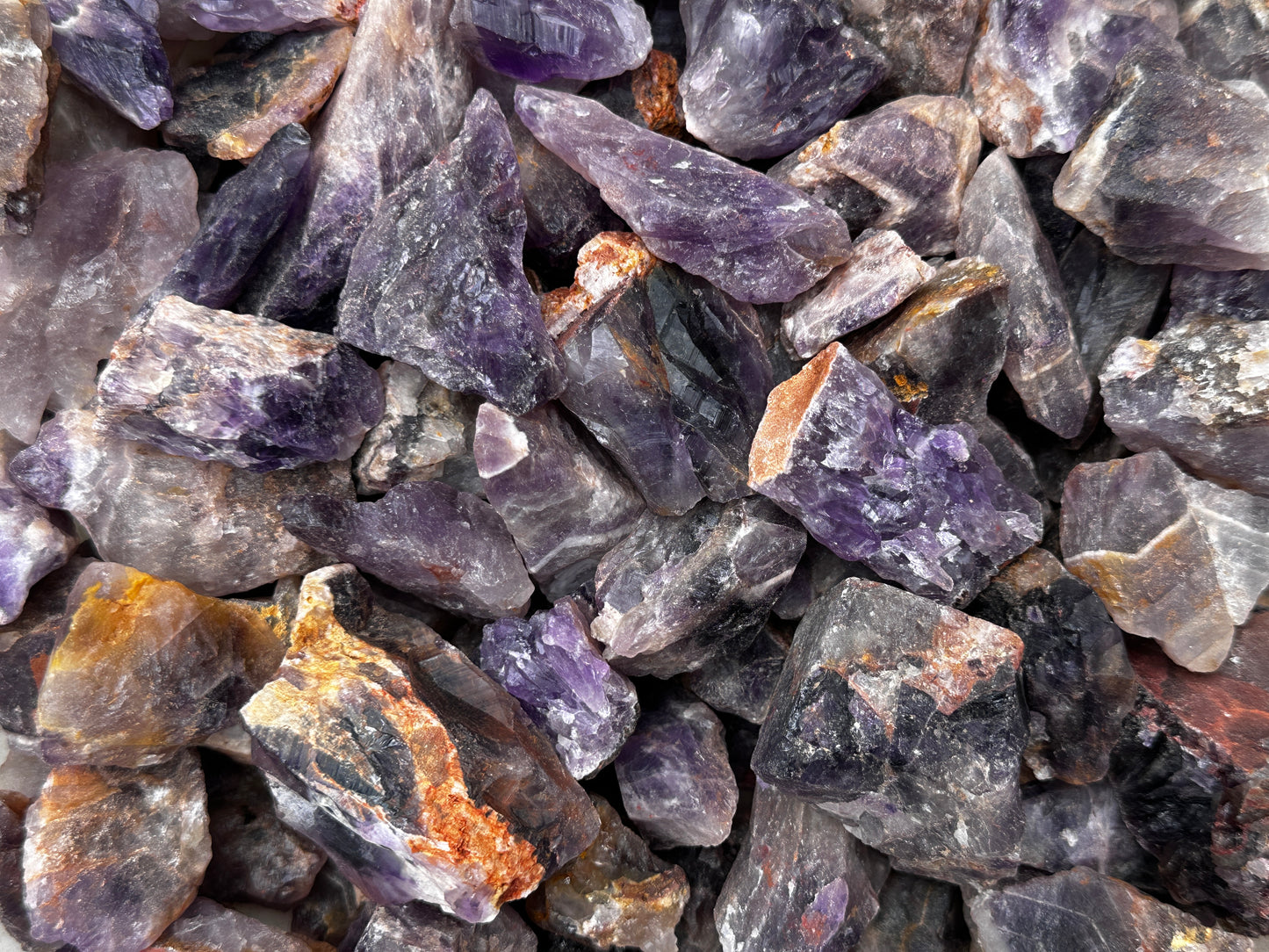 Amethyst Rough Natural Stones, 1-2" Raw Amethyst Stones, Wholesales Bulk Lot