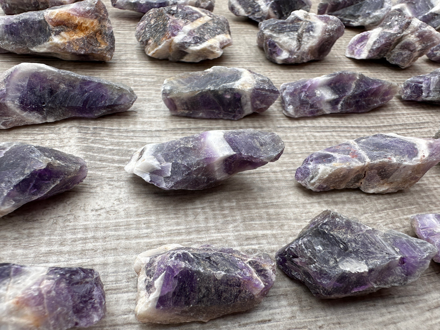 Chevron Amethyst Rough Stones, 1-2" Natural Chevron Amethyst, Wholesale Bulk Lot