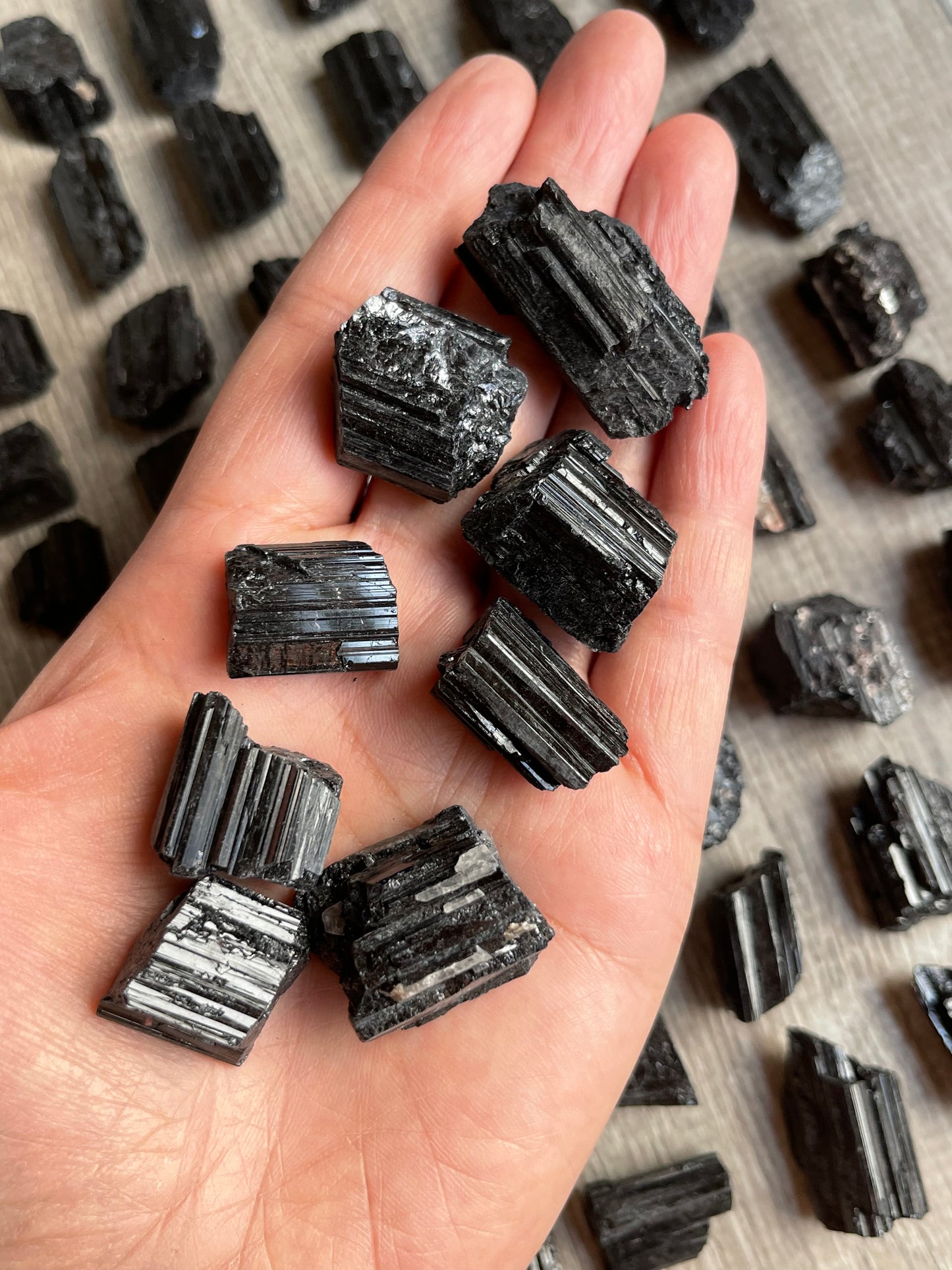 Grade A++ Black Tourmaline Small Raw Natural Stone 0.5" - 1.25", Wholesale Bulk