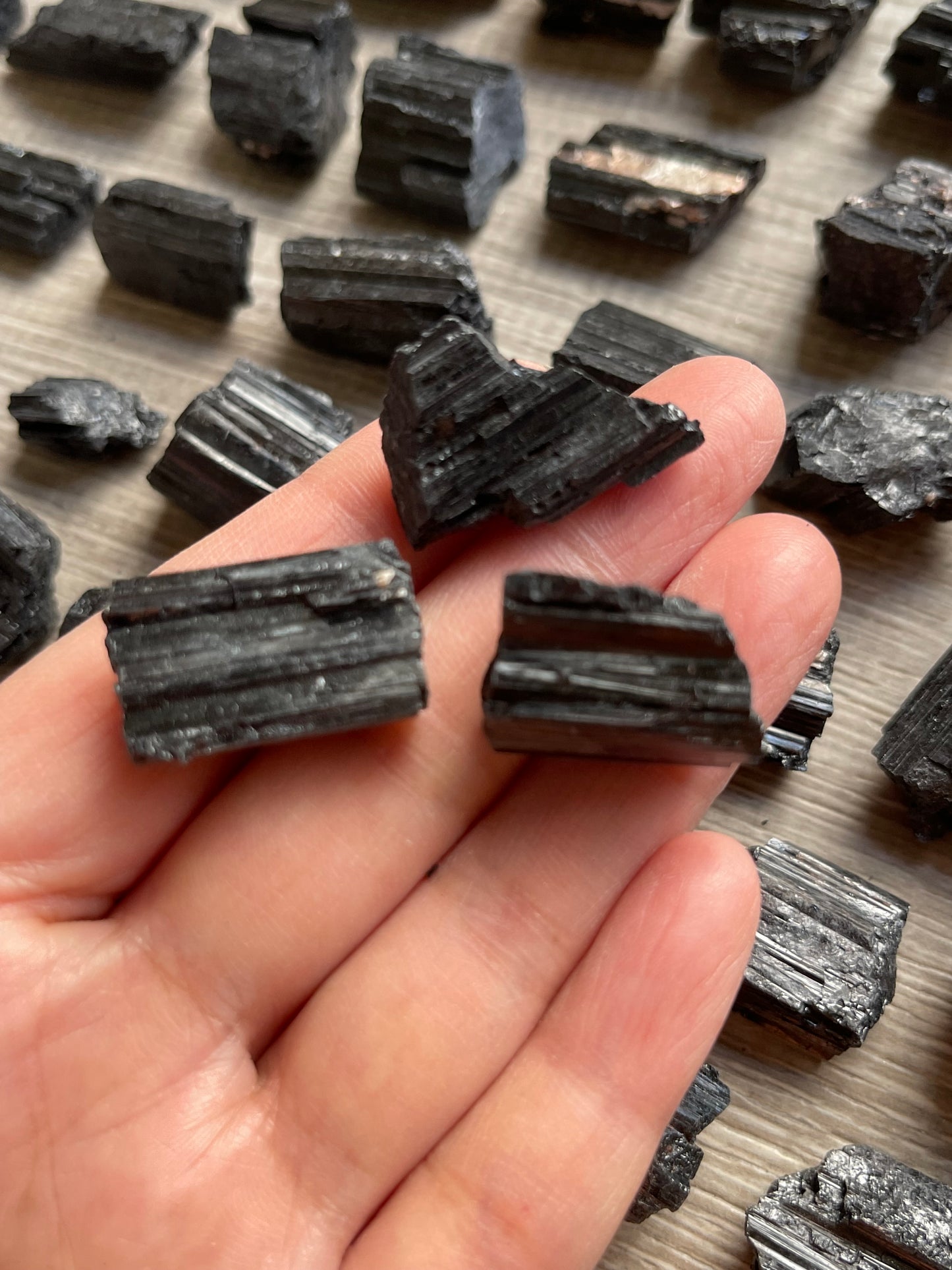 Grade A++ Black Tourmaline Small Raw Natural Stone 0.5" - 1.25", Wholesale Bulk