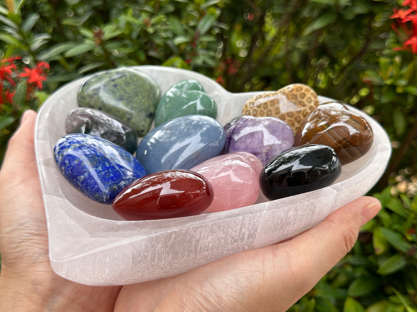 8" Jumbo Selenite Charging Bowl – Choose Your Shape: Round, Heart, Star, Triple Moon