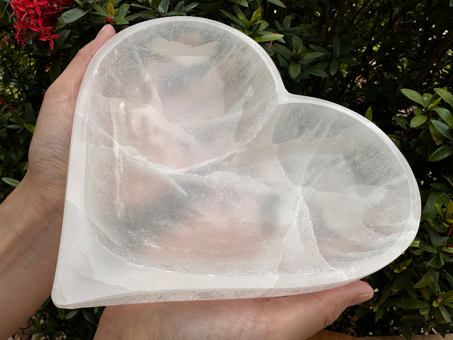 8" Jumbo Selenite Charging Bowl – Choose Your Shape: Round, Heart, Star, Triple Moon