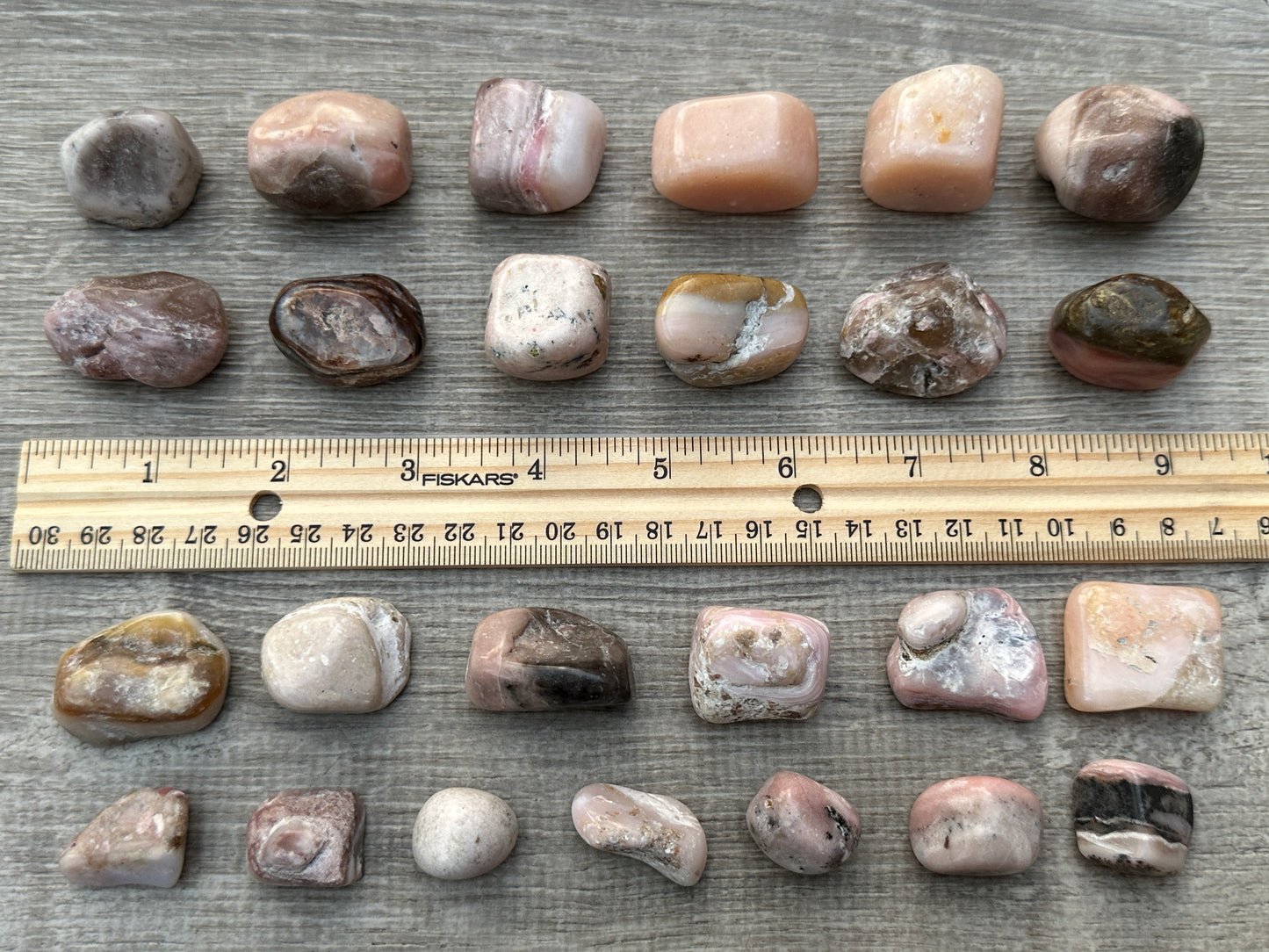 Grade A++ Pink Opal Tumbled Stone, 0.75-1.25" Tumbled Pink Opal Stone, Bulk Lot