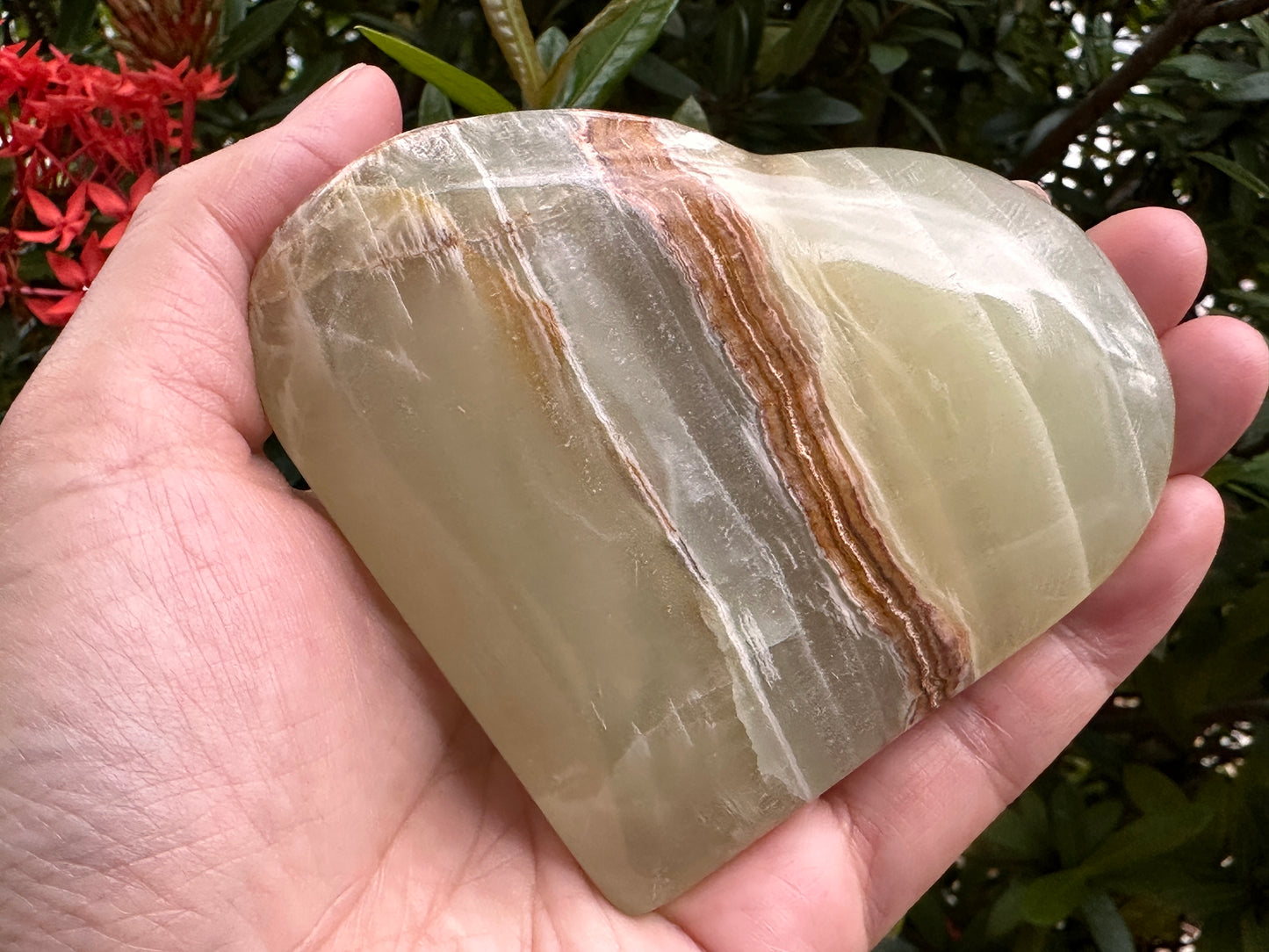 Jumbo Green Onyx Heart – 3" Puffy Crystal Heart | Wholesale Bulk Lot