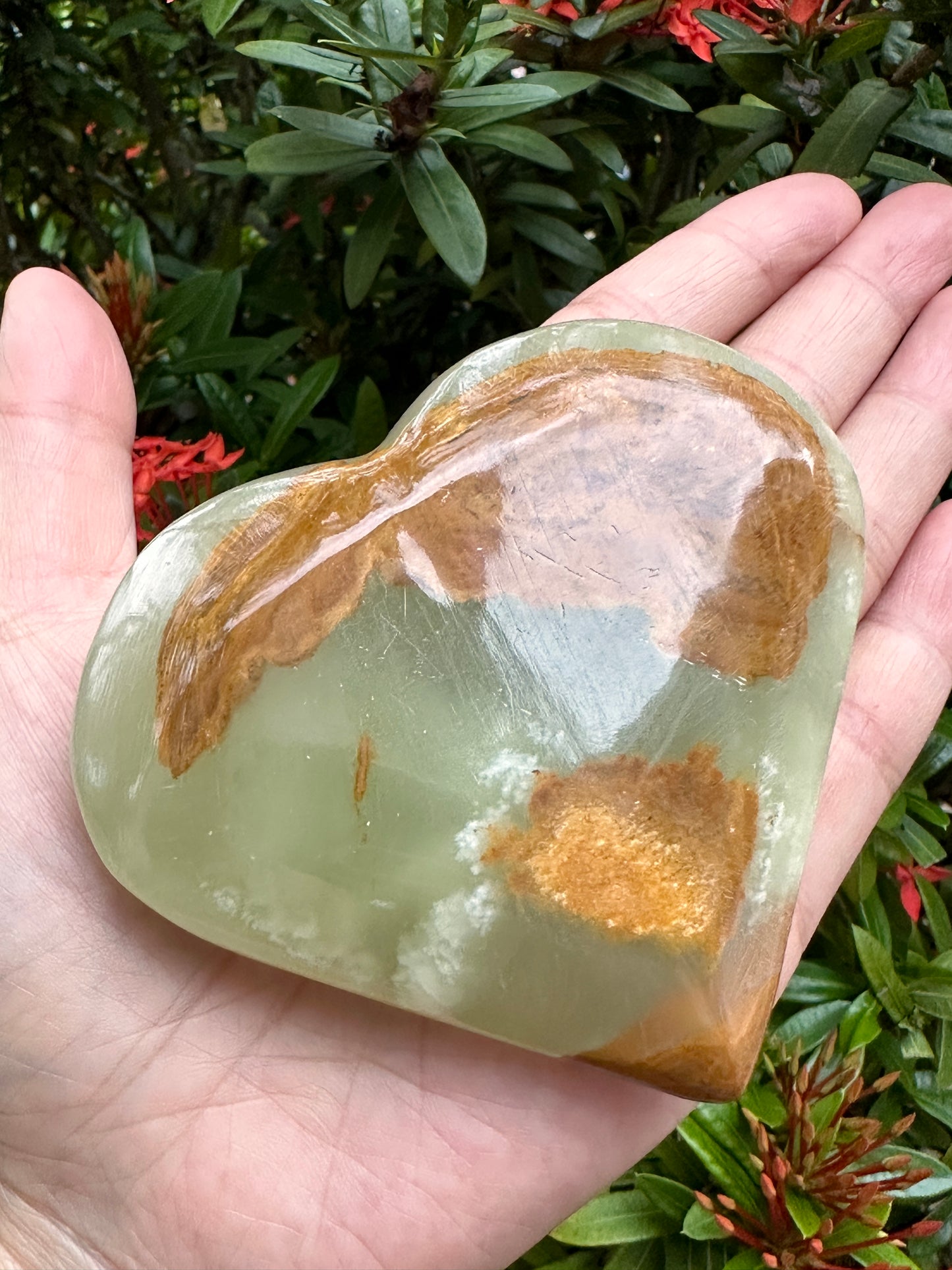 Jumbo Green Onyx Heart – 3" Puffy Crystal Heart | Wholesale Bulk Lot