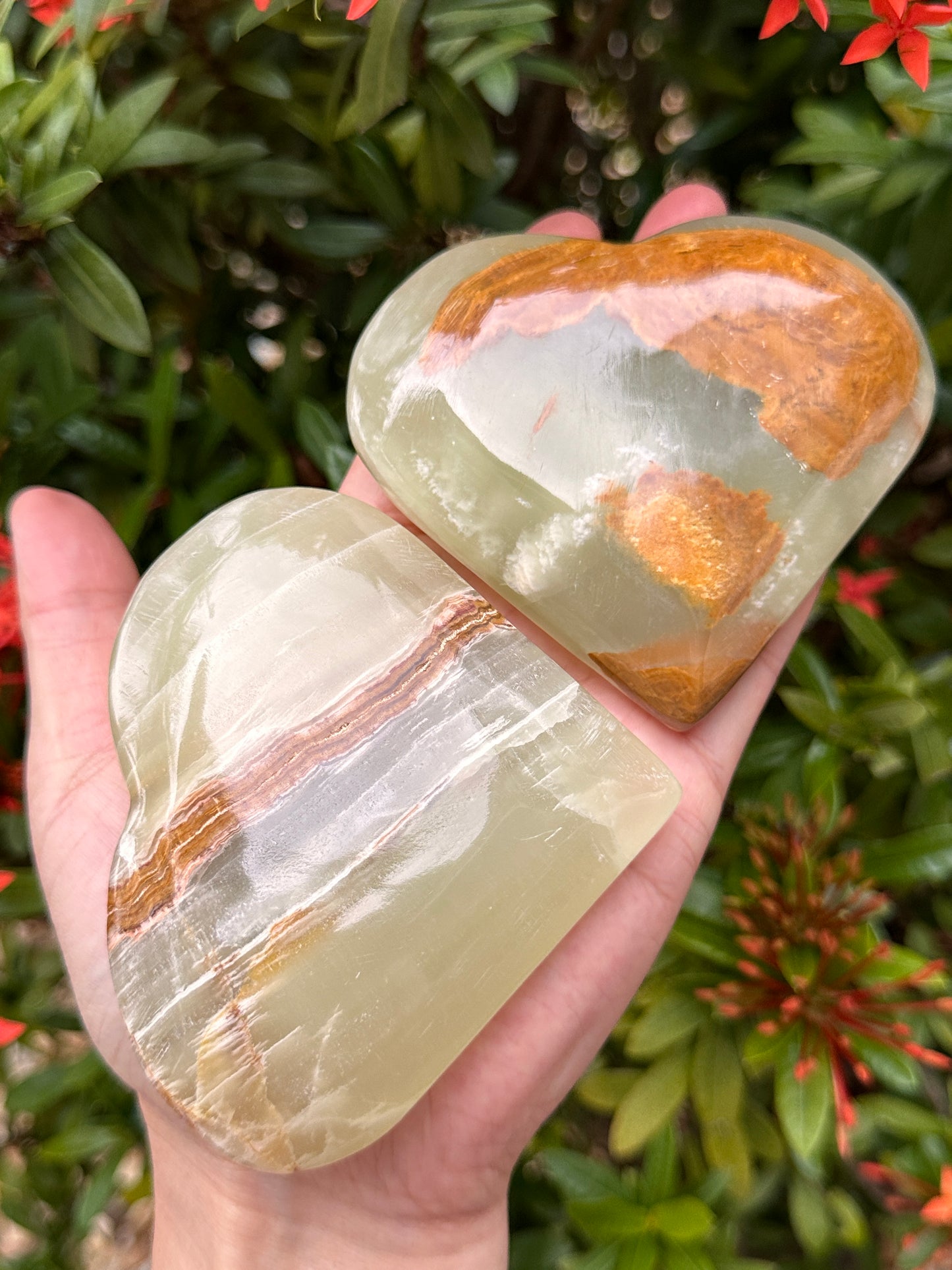 Jumbo Green Onyx Heart – 3" Puffy Crystal Heart | Wholesale Bulk Lot
