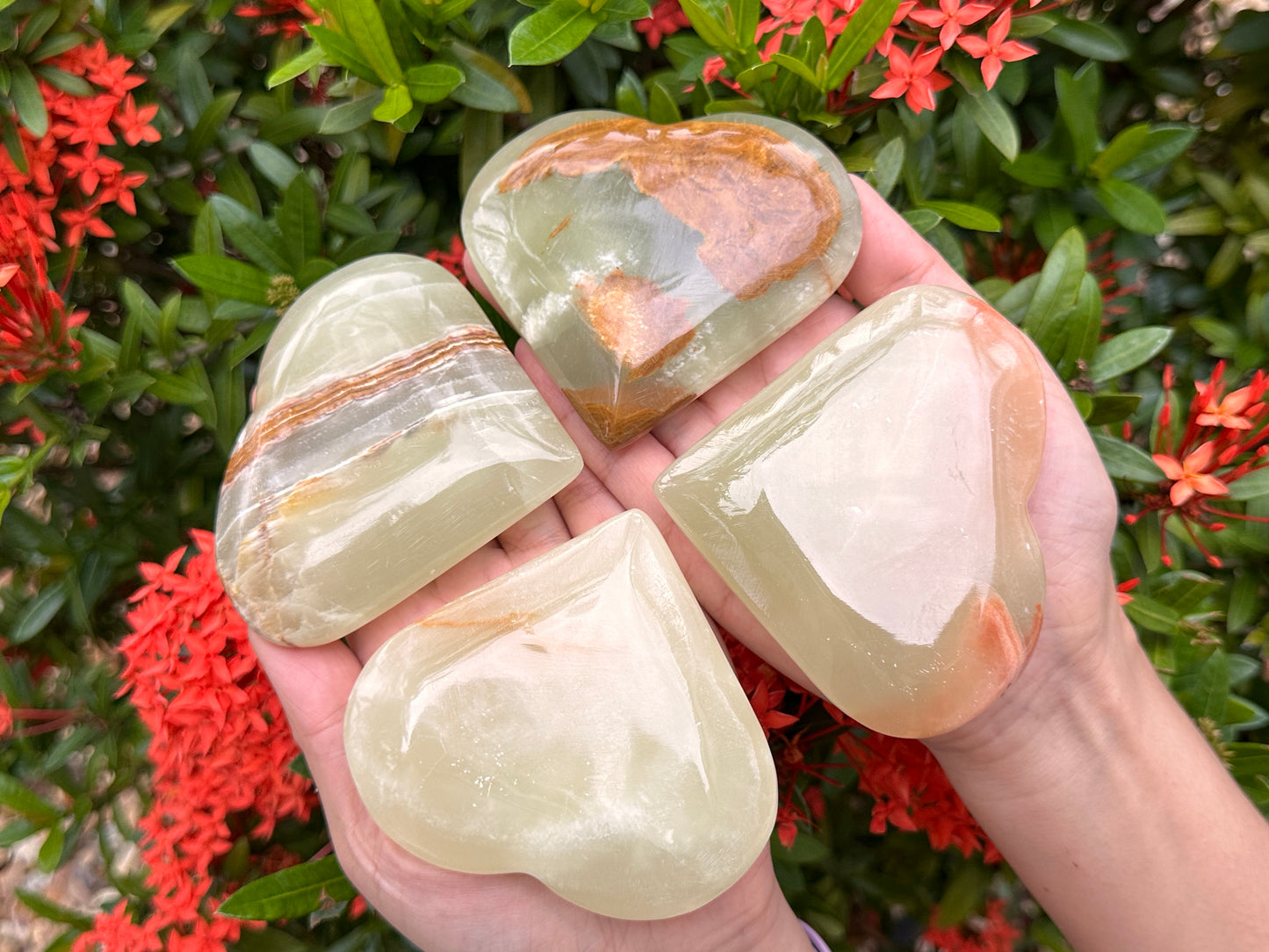 Jumbo Green Onyx Heart – 3" Puffy Crystal Heart | Wholesale Bulk Lot