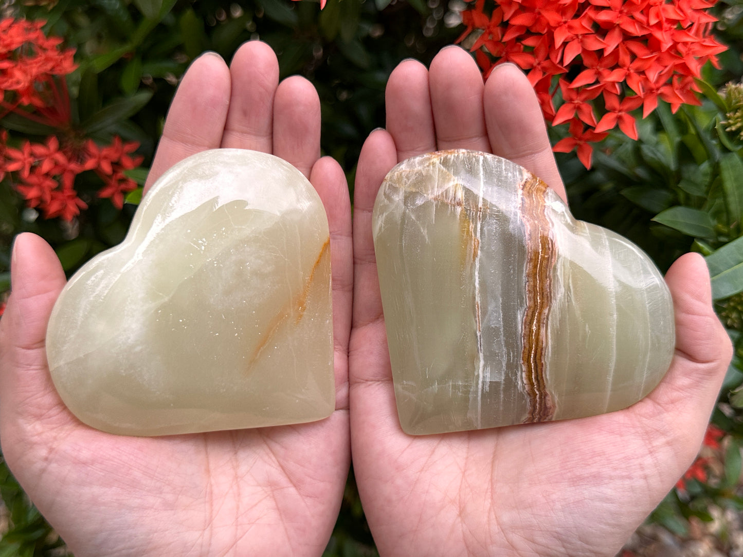 Jumbo Green Onyx Heart – 3" Puffy Crystal Heart | Wholesale Bulk Lot