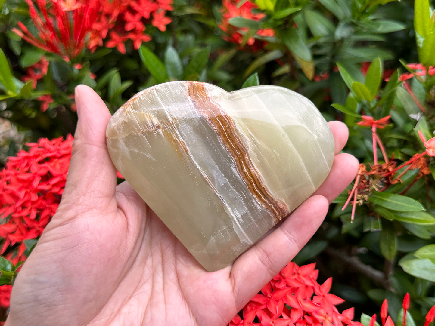 Jumbo Green Onyx Heart – 3" Puffy Crystal Heart | Wholesale Bulk Lot