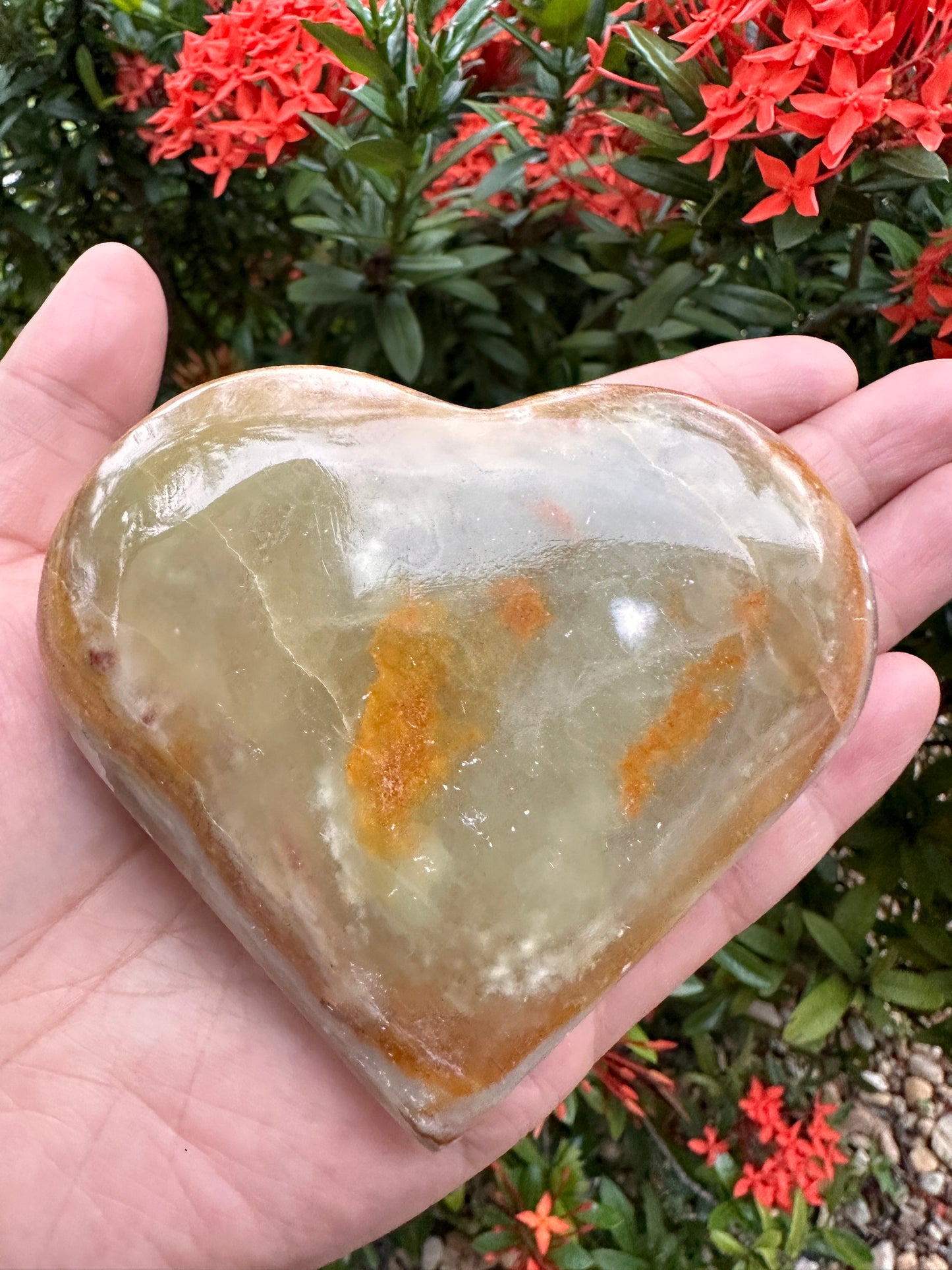 Jumbo Green Onyx Heart – 3" Puffy Crystal Heart | Wholesale Bulk Lot