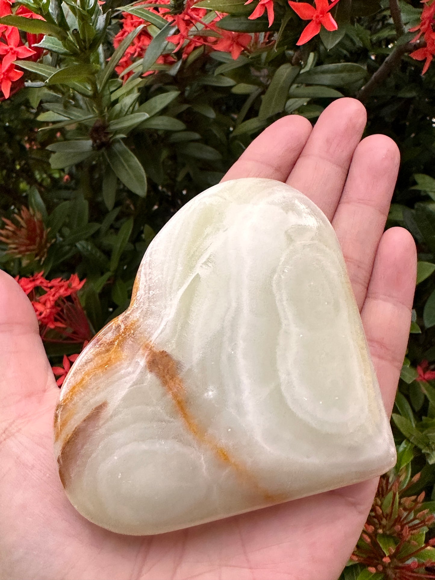 Jumbo Green Onyx Heart – 3" Puffy Crystal Heart | Wholesale Bulk Lot