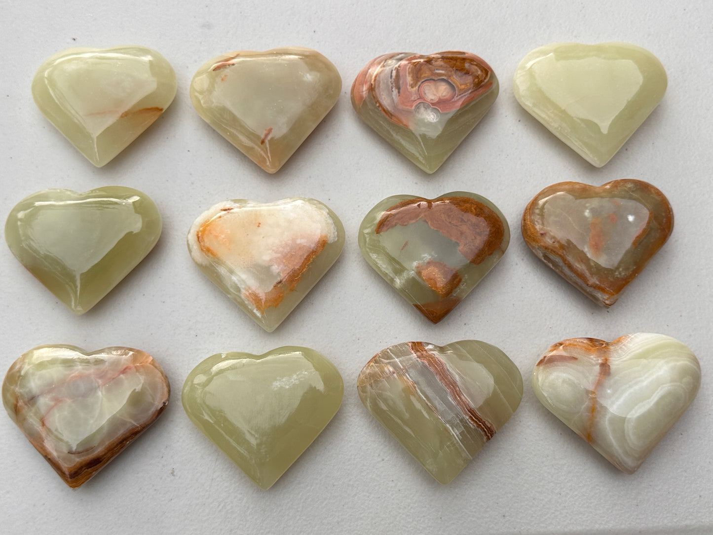 Jumbo Green Onyx Heart – 3" Puffy Crystal Heart | Wholesale Bulk Lot