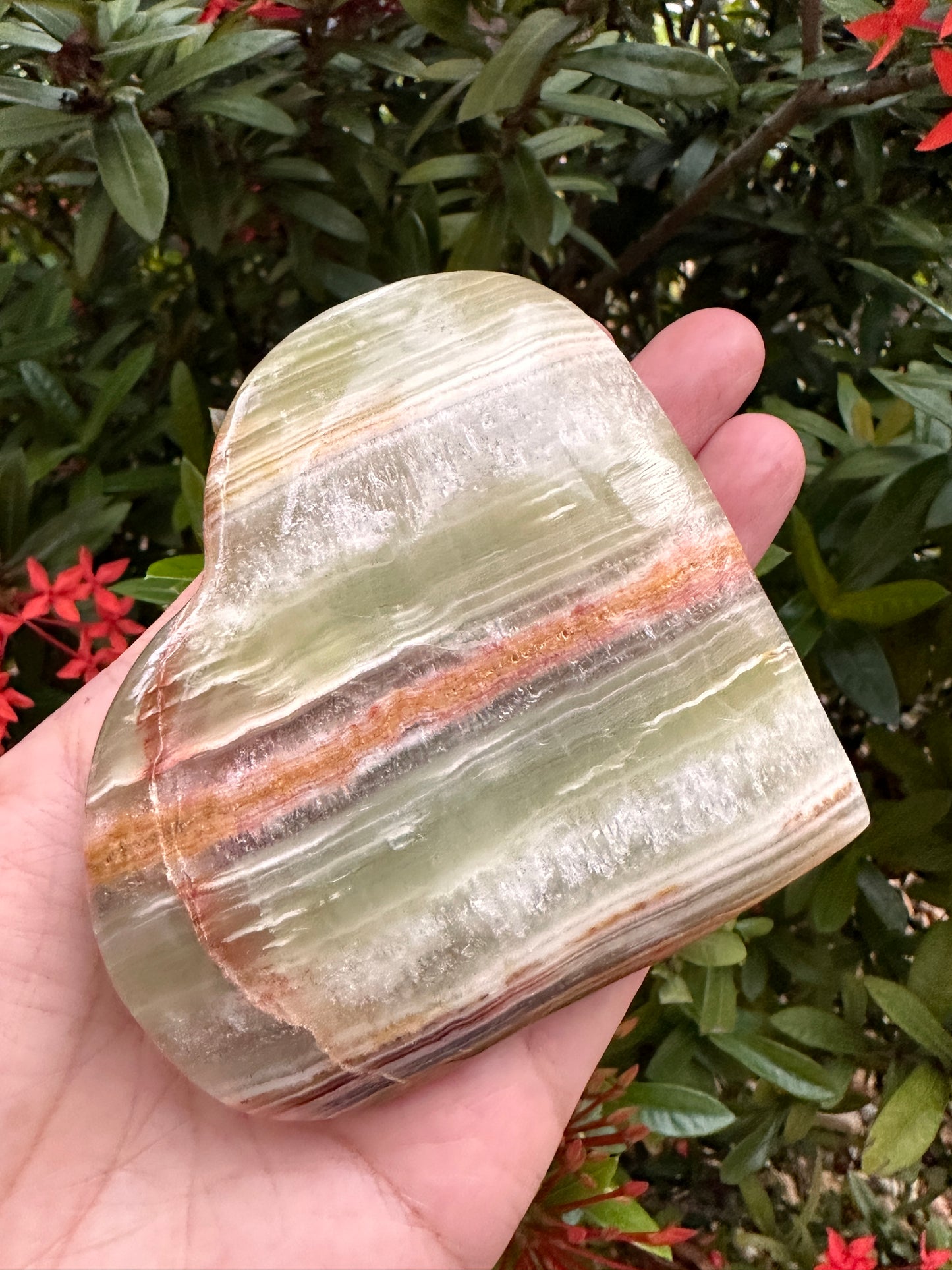Jumbo Green Onyx Heart – 3" Puffy Crystal Heart | Wholesale Bulk Lot