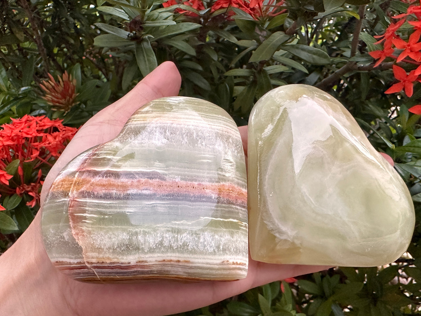 Jumbo Green Onyx Heart – 3" Puffy Crystal Heart | Wholesale Bulk Lot