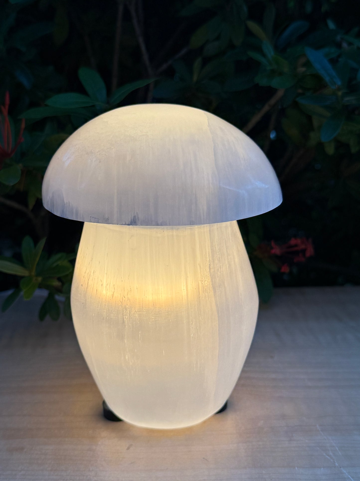 Selenite Mushroom Lamp – 6" Natural White Crystal Healing Lamp for Bedroom, Living Room, Nightstand & Desk Décor