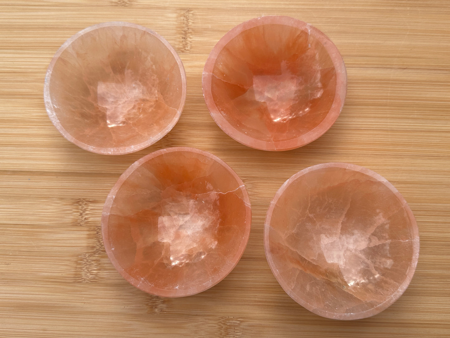 Orange Selenite Bowl, 4" Selenite Round Shaped Dish Bowl Orange Color, Peach Bowl
