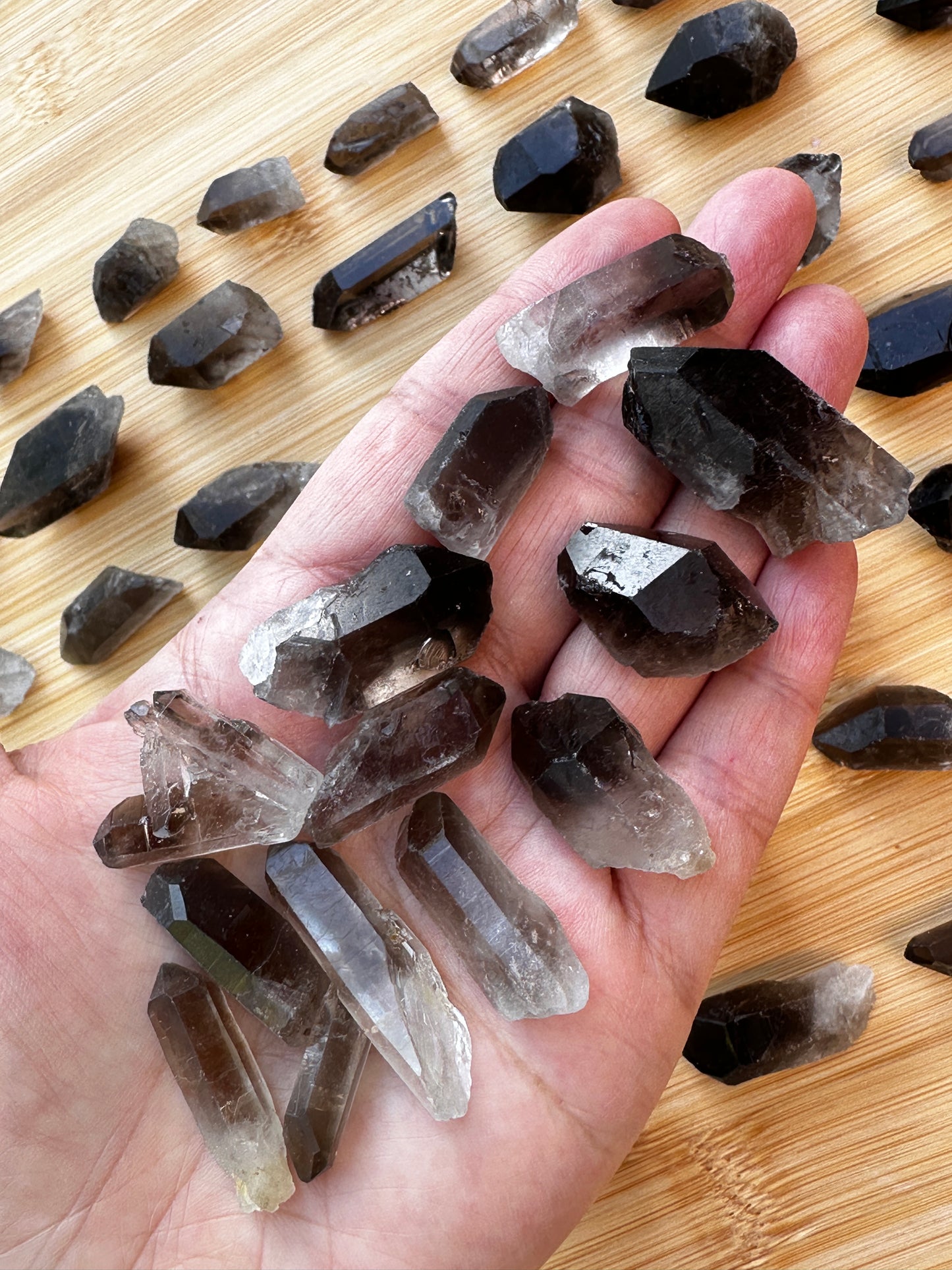 0.75" - 1.25" Small Rough Smoky Quartz Point, Raw Healing Crystals, Wholesale Lot