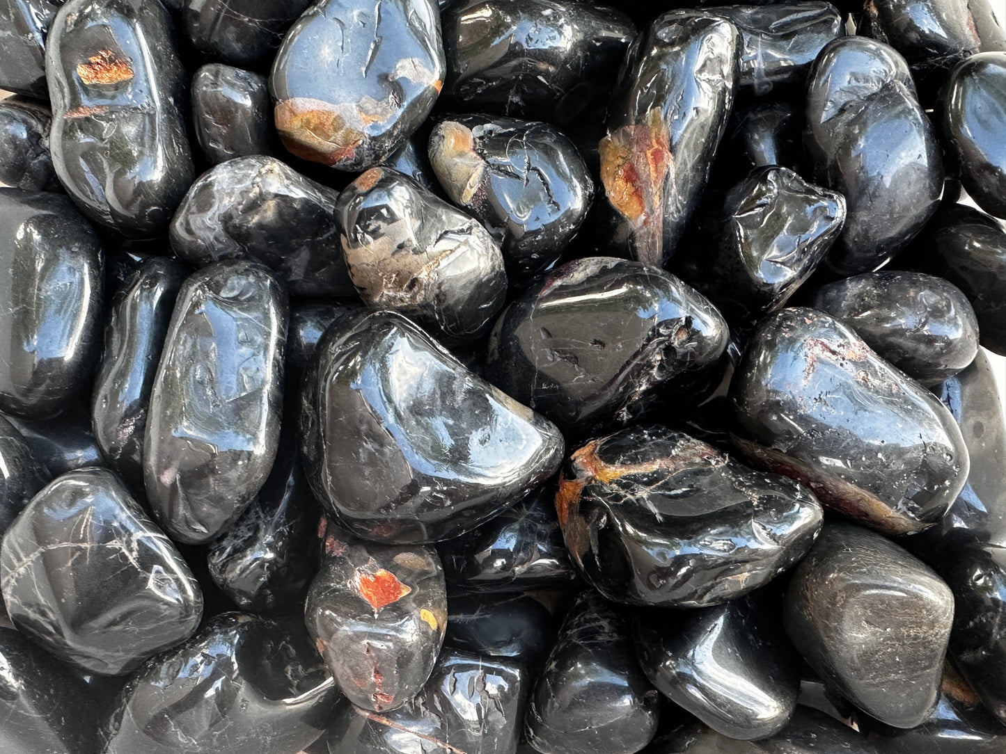 Grade A++ Black Onyx Pebble Stones, 1-2" Large Tumbled Black Onyx Crystals, Wholesale Bulk Lot