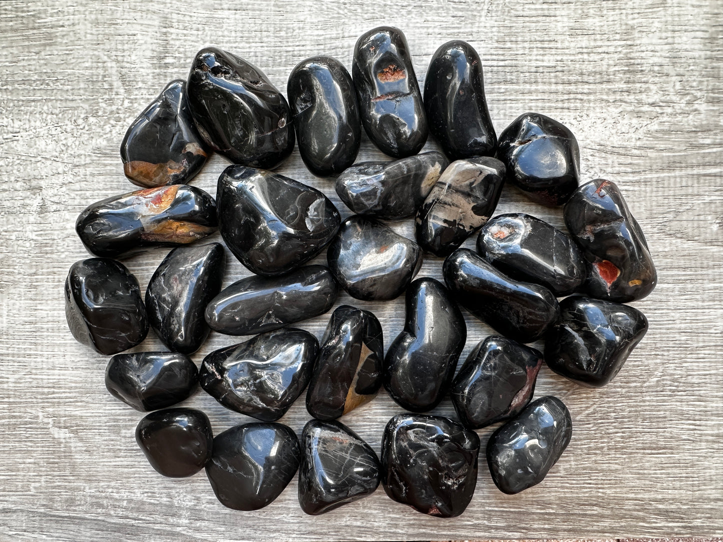 Grade A++ Black Onyx Pebble Stones, 1-2" Large Tumbled Black Onyx Crystals, Wholesale Bulk Lot