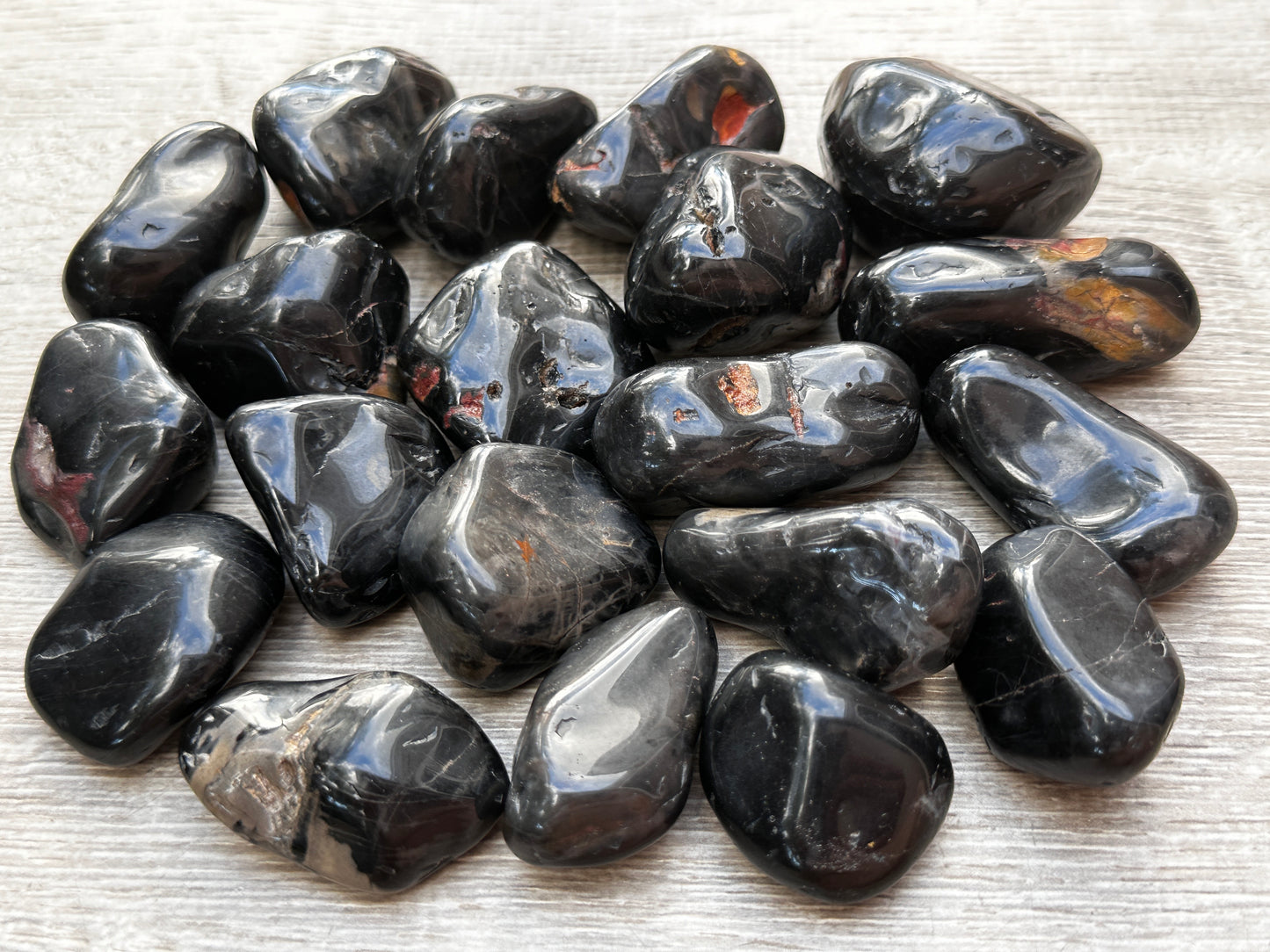 Grade A++ Black Onyx Pebble Stones, 1-2" Large Tumbled Black Onyx Crystals, Wholesale Bulk Lot