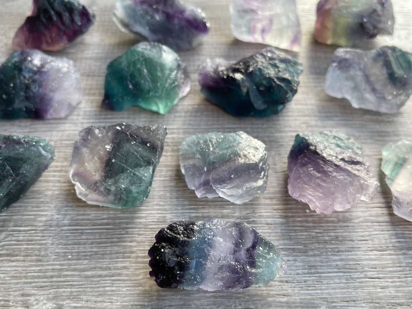 Grade A++ Fluorite Raw Natural Stone, 1-2" Rough Rainbow Fluorite Gemstone