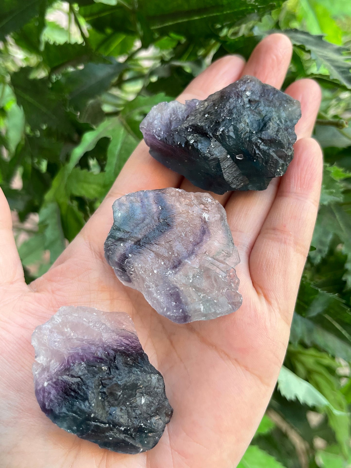 Grade A++ Fluorite Raw Natural Stone, 1-2" Rough Rainbow Fluorite Gemstone