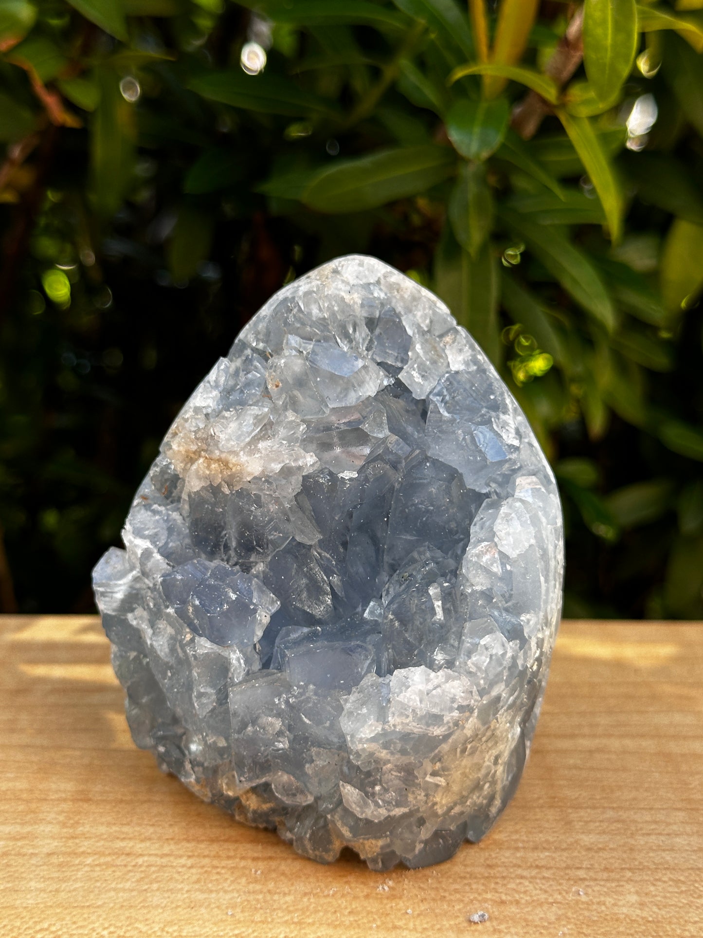 Polished Celestite Cluster, Celestite Geode Free Shape w. Druse, Standing Celestite Healing Crystal 2-3.5", Pick a Weight