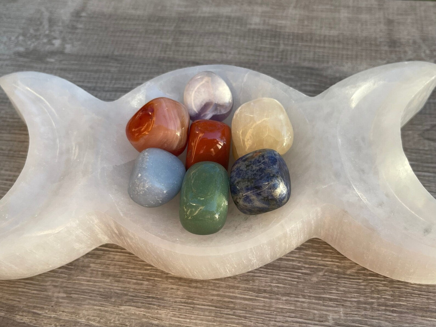 8" Jumbo Selenite Charging Bowl – Choose Your Shape: Round, Heart, Star, Triple Moon