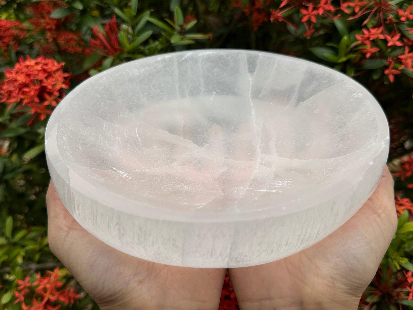 8" Jumbo Selenite Charging Bowl – Choose Your Shape: Round, Heart, Star, Triple Moon