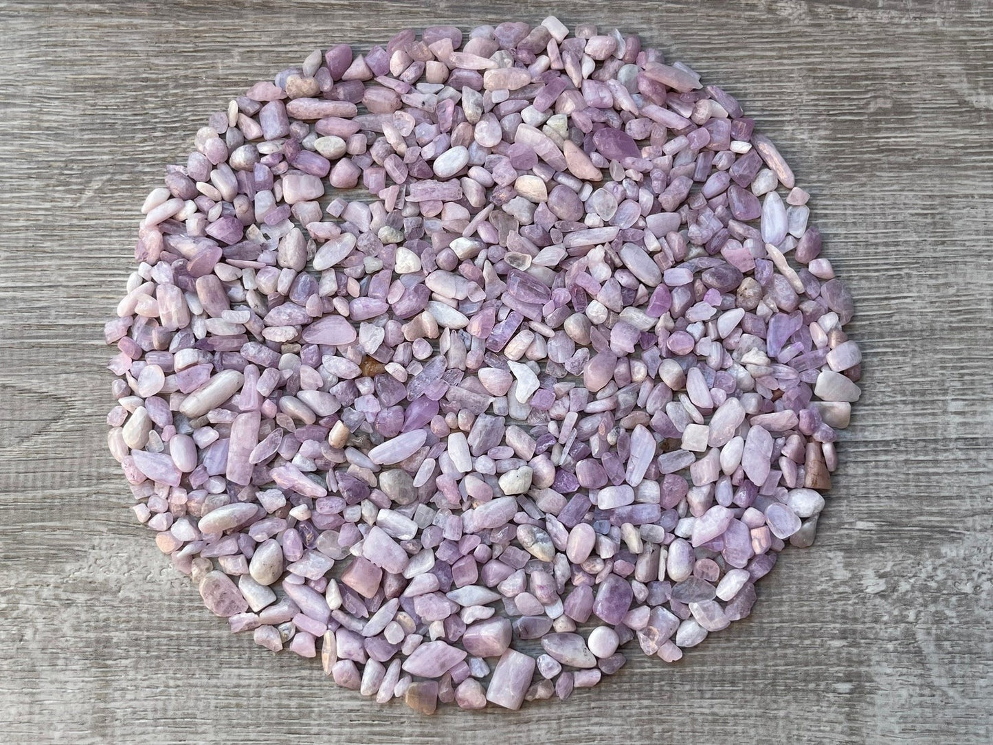 Grade A++ Kunzite Semi Tumbled Gemstone Mini Chips 3 - 8 mm, Wholesale Bulk Lot
