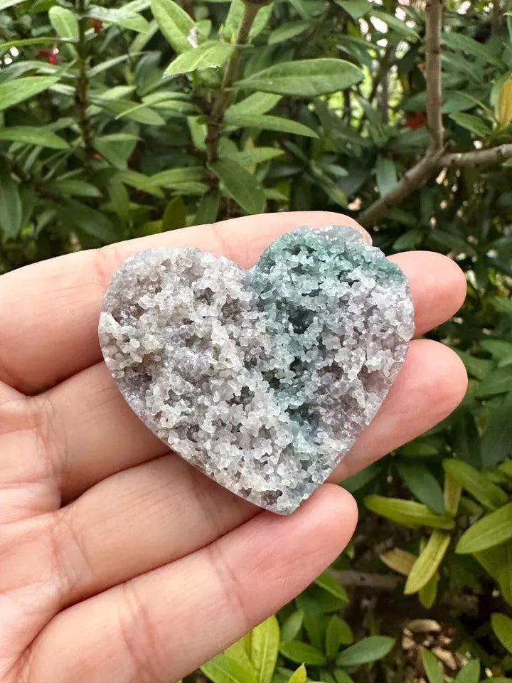 Large Grape Agate Heart, 2" Polished Grape Agate Heart, Grape Agate Palm Stone