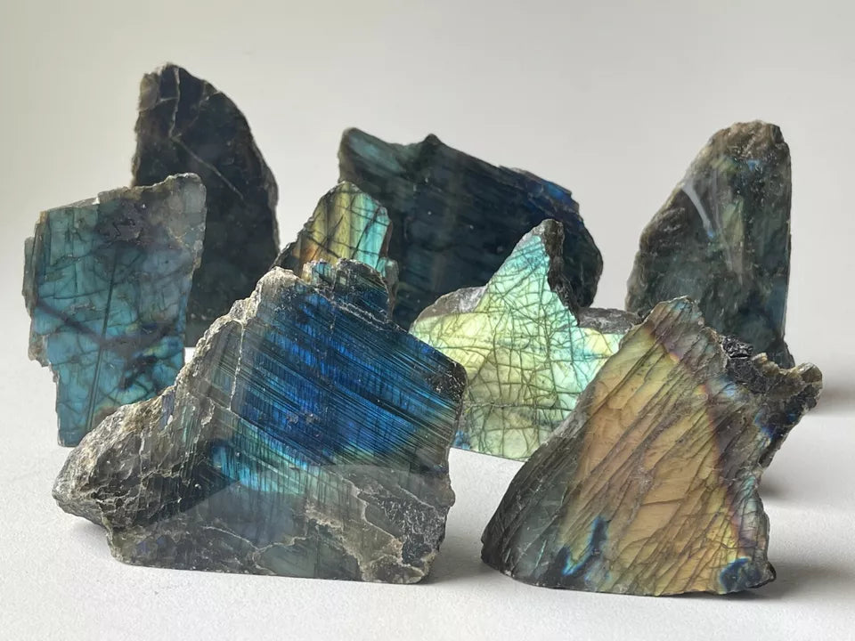 XL Natural Labradorite Slab – High Flash Free Standing Display Specimen | Pick Your Weight