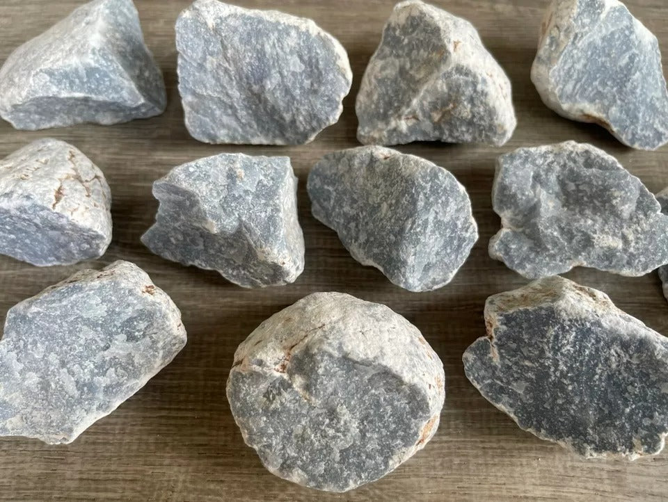 Grade A+ Large Angelite Raw Stone, 2-3 Inch Rough Angelite, Wholesale Bulk Lot