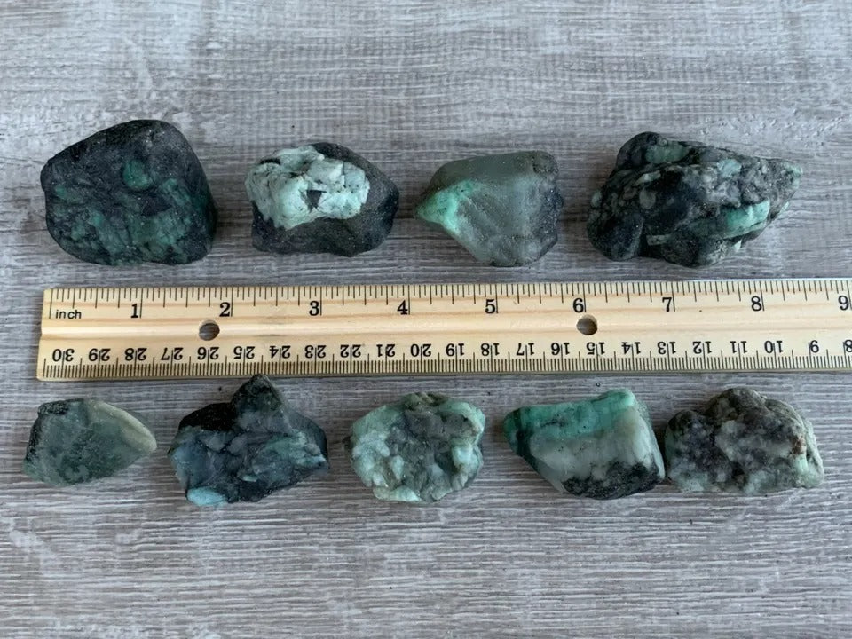 Emerald Rough Stones, 1 - 2 Inch Raw Emerald Natural Stone, Pick How Many