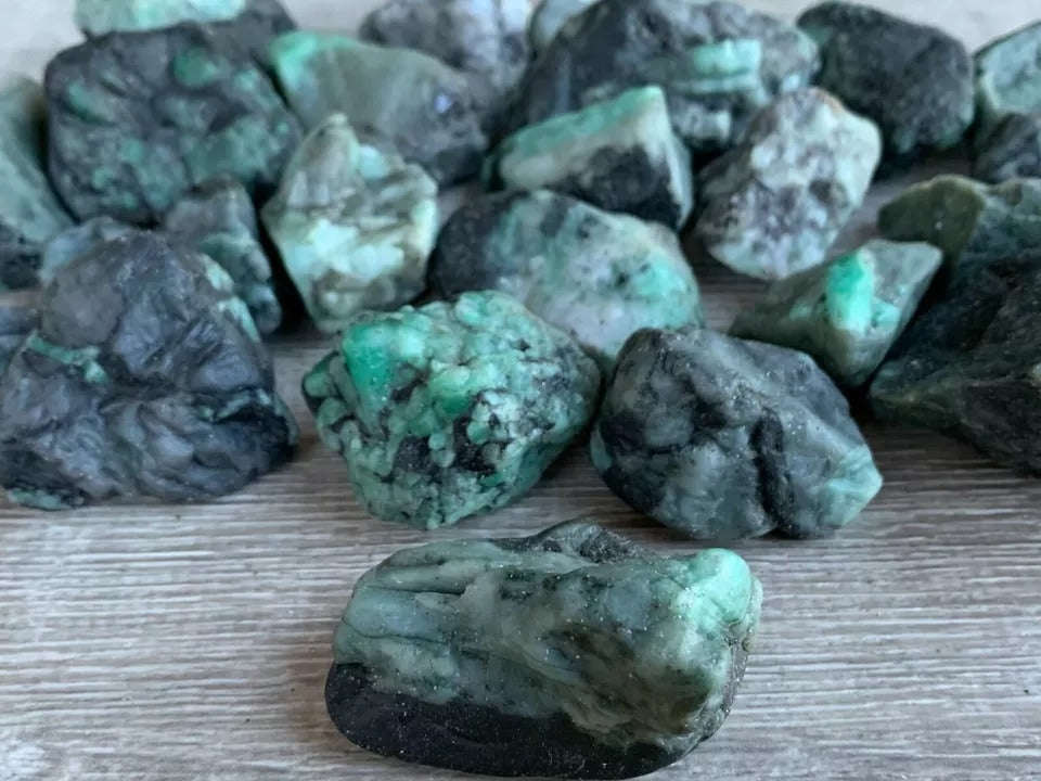 Emerald Rough Stones, 1 - 2 Inch Raw Emerald Natural Stone, Pick How Many