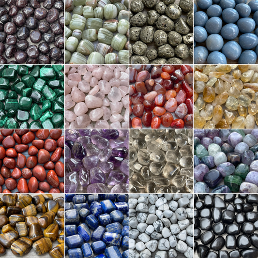 WHOLESALE 5 lbs Natural Tumbled Gemstone Assortment – 50 Stone Types, 0.75–1.25” Polished Crystals