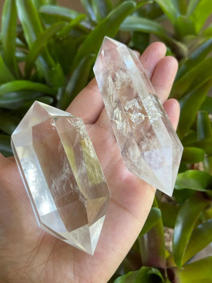 Premium Clear Quartz Six-Sided Polished Double Terminated Points, Pick A Weight