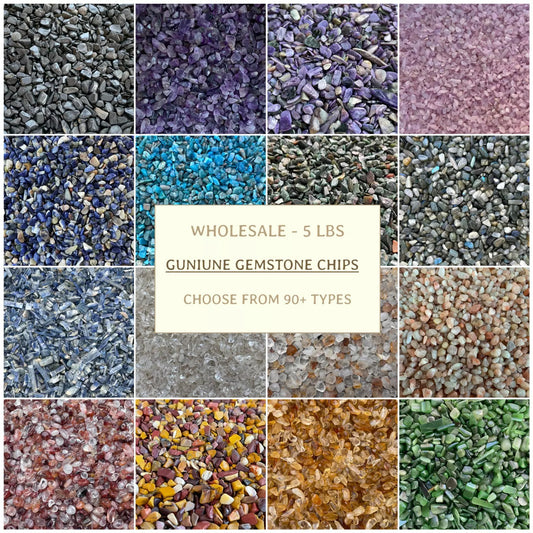 WHOLESALE 5 LBs Gemstone Chips, Choose 90+ Types Semi Tumbled Chips, Loose Mini Chips