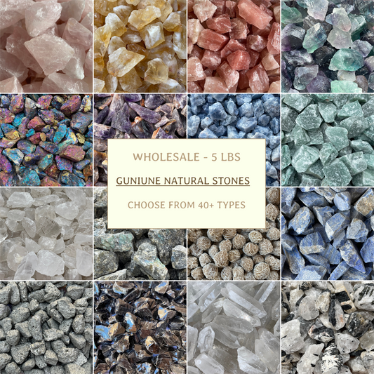 WHOLESALE 5 lbs Natural Raw Crystals – Choose from 40+ Types of Rough Stones