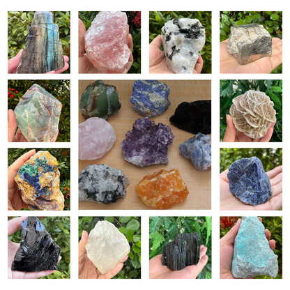 XL Raw Stones 0.5-1 lb, 3-4" Natural Crystals – Choose from 20+ Types