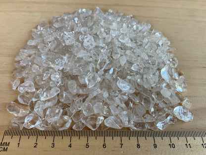 Clear Quartz Semi Tumbled Gemstone Mini Chips 5 - 10 mm, Wholesale Bulk Lot