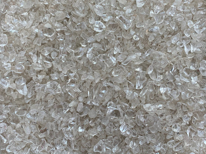 Clear Quartz Semi Tumbled Gemstone Mini Chips 5 - 10 mm, Wholesale Bulk Lot