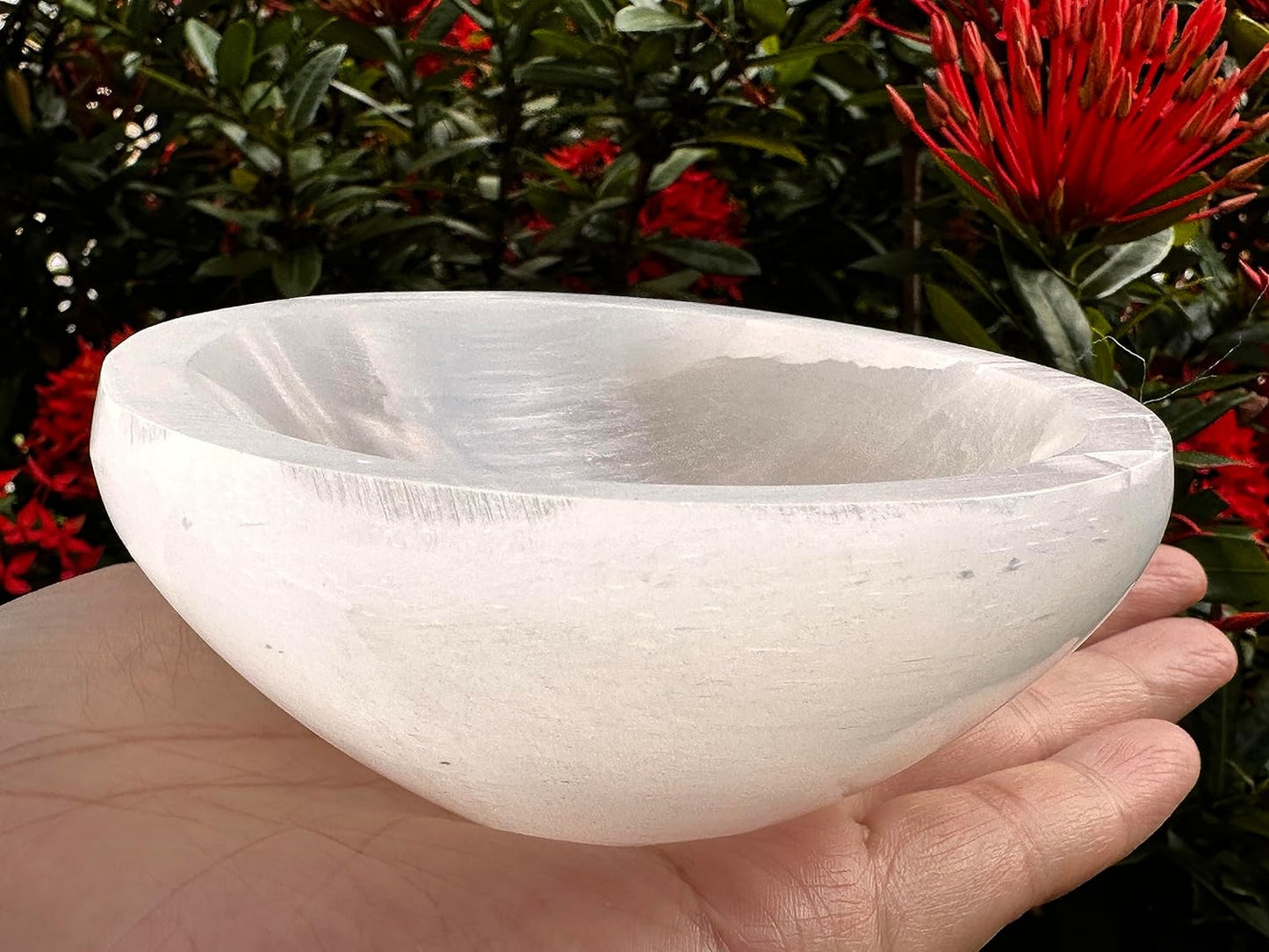 Gemstone Carved - 2", 3", 4", 6" & 8" Diameter SELENITE Crystal Polished Charging Bowl