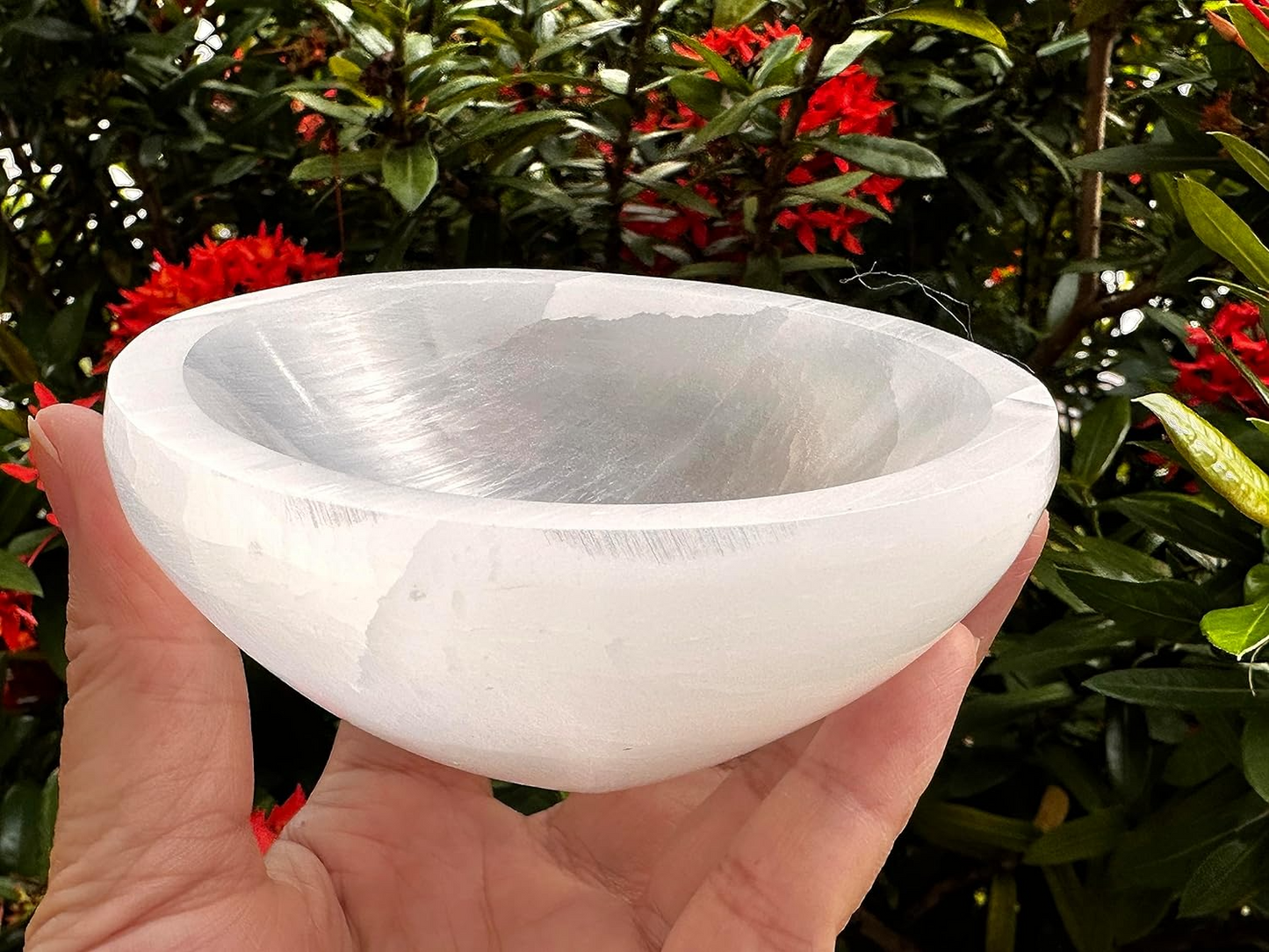 4" Round Selenite Bowl – Polished Crystal Charging & Healing Bowl
