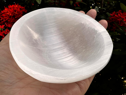 4" Round Selenite Bowl – Polished Crystal Charging & Healing Bowl