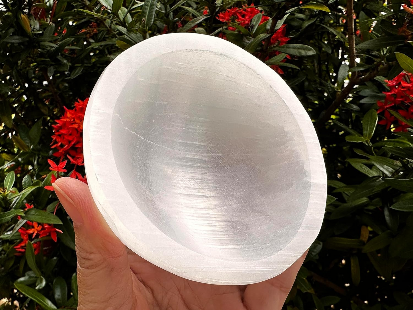 4" Round Selenite Bowl – Polished Crystal Charging & Healing Bowl
