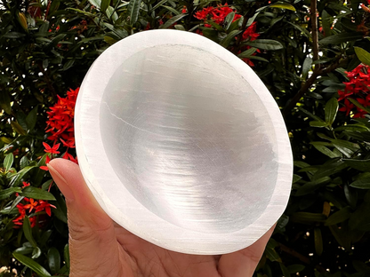 4" Round Selenite Bowl – Polished Crystal Charging & Healing Bowl