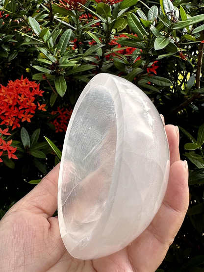 4" Round Selenite Bowl – Polished Crystal Charging & Healing Bowl
