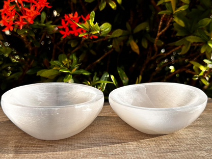 4" Round Selenite Bowl – Polished Crystal Charging & Healing Bowl